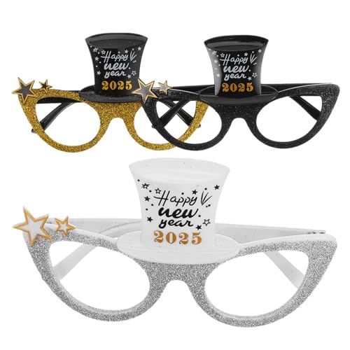 SAFIGLE 3 Stück Silvester-Partyzubehör 2025 Glitzernde Runde Gläser Neujahrsbrillen Lustige Sonnenbrillen Für Die Neujahrsfeier SAFIGLE 3 Stück Silvester-Partyzubehör 2025 Glitzernde Runde Gläser Neujahrsbrillen Lustige Sonnenbrillen Für Die Neujahrsfeier von SAFIGLE
