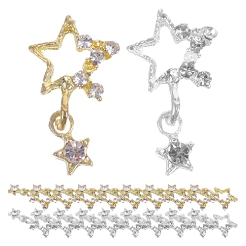 SAFIGLE 30 Stck. Metall Nagelcharms Sternform Dekorative Nagelverzierung für Maniküren für DIY Nailart und Einzigartigen SAFIGLE 30 Stck. Metall Nagelcharms Sternform Dekorative Nagelverzierung für Maniküren für DIY Nailart und Einzigartigen von SAFIGLE