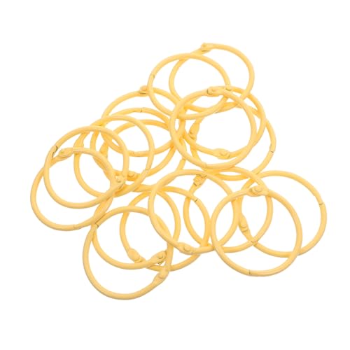 SAFIGLE 30 Stück Teiliges Metallbuchringe Gelb Öffnende Metallkreise als Lose-binderinge für Karteikarten Flashcards Papier Büro und Schule Wiederverwendbare Katalog Scrapbook-ringe von SAFIGLE