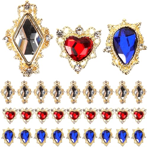 SAFIGLE 30 Stück Teiliges Nagelstrasssteine Set Nagelkunst Schmuck aus Legierung für Kreative Maniküre Dekoration für Diy und Professionelle Anwendungen SAFIGLE 30 Stück Teiliges Nagelstrasssteine Set Nagelkunst Schmuck aus Legierung für Kreative Maniküre Dekoration für Diy und Professionelle Anwendungen von SAFIGLE