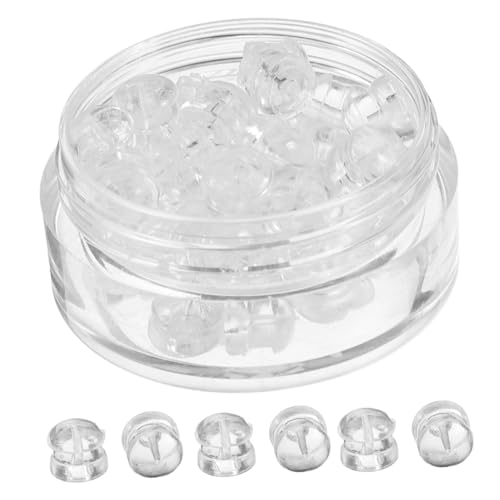 SAFIGLE 30 Stück Weiche Silikon Ohrstecker Verschlüsse für Sicheren Halt Flexible Ohrring Stopper Transparent Stabile Ohrstecker Rückseiten für DIY Schmuckherstellung von SAFIGLE