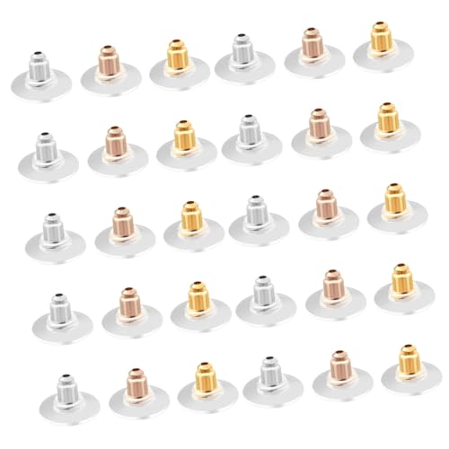 SAFIGLE 300 Stück Ohrringstopper Stabile Ohrstecker Verschlüsse in Silber Gold und Roségold Langlebige DIY Ohrschmuck Zubehör für Sicheren Halt und Vielseitige Anwendung von SAFIGLE