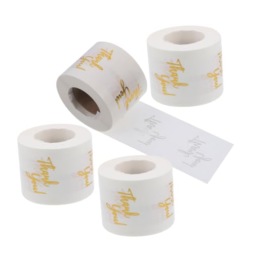 SAFIGLE 4 Rollen Transparent Thank You Sticker Selbstklebende Etiketten für Geschenktüten Hochzeit Kleine Unternehmen und Besondere Anlässe Aufkleber von SAFIGLE