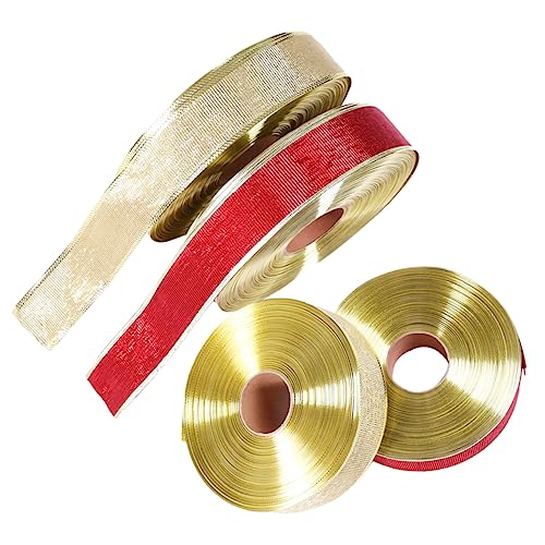 SAFIGLE 4 Rollen Weihnachtliches Geschenkband Satinband in Rot und Gold Deko Schleifenband für Geschenkverpackung DIY Basteln und Festliche Weihnachtsdekoration SAFIGLE 4 Rollen Weihnachtliches Geschenkband Satinband in Rot und Gold Deko Schleifenband für Geschenkverpackung DIY Basteln und Festliche Weihnachtsdekoration von SAFIGLE