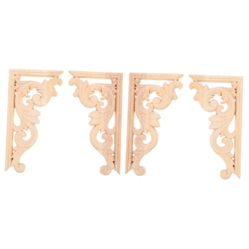 SAFIGLE 4 Stck Holzornamente Möbel Ecke Applikationen aus Massivem Holz Europäischer Stil mit Floralem Design Robuste Holzaufsätze für Schrank Tür Kleiderschrank und Möbeldekoration SAFIGLE 4 Stck Holzornamente Möbel Ecke Applikationen aus Massivem Holz Europäischer Stil mit Floralem Design Robuste Holzaufsätze für Schrank Tür Kleiderschrank und Möbeldekoration von SAFIGLE