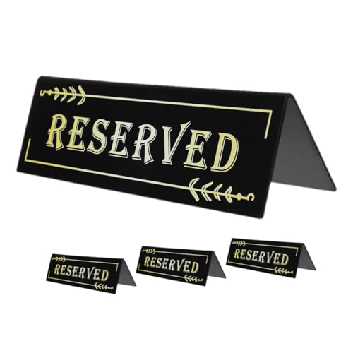 SAFIGLE 4 Stück Acryl Reserviert Tischschild Inverted Dreieck Tischkartenhalter für Restaurant Hochzeit Party Cafés Hotels Platzsparend Stapelbar Vielseitig Einsetzbar von SAFIGLE