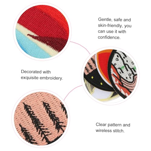 SAFIGLE 4 Stück Gestickte Aufnäher Rund Patches zum Aufnähen für Kleidung Schuhe Hüte und Taschen Modische DIY Reparatur Dekorationsstickerei Lebendige Farbgestaltung von SAFIGLE