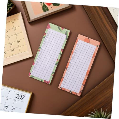 SAFIGLE 4 Stück Magnetische Notizblöcke mit Buntem Fruchtmotiv Magnetisch Haftende Kleine Schreibblöcke Tägliche Checklisten und To-do-listen für Haushalt und Büro Praktische Memo Pads von SAFIGLE