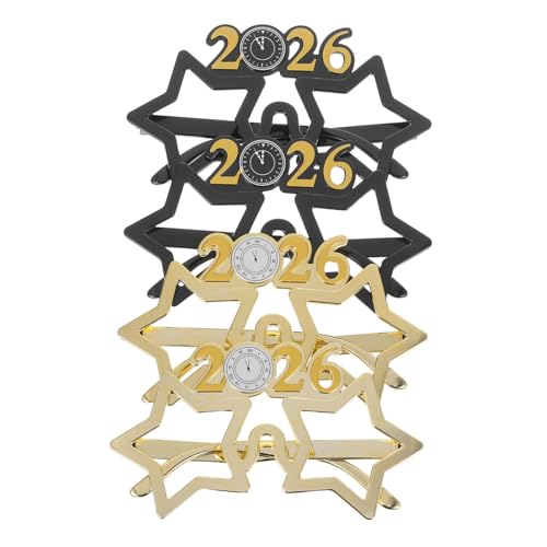 SAFIGLE 4 Stück Partybrillen Lustige Plastikbrillen für Neujahrsfeiern Retro Design Fotorequisiten für Festliche Anlässe und Partys Vielseitig Einsetzbar für Feiern und von SAFIGLE