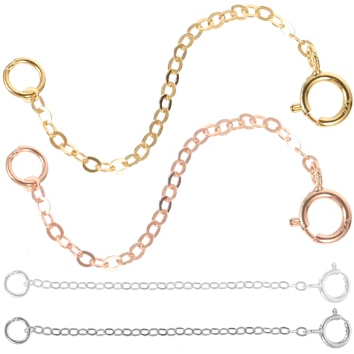 SAFIGLE 4 Stück Silber Verlängerungskette DIY Schmuckverlängerung für Halsketten Armbänder und Fußkettchen Modisch Robust und Vielseitig für Individuelle Schmuckgestaltung SAFIGLE 4 Stück Silber Verlängerungskette DIY Schmuckverlängerung für Halsketten Armbänder und Fußkettchen Modisch Robust und Vielseitig für Individuelle Schmuckgestaltung von SAFIGLE