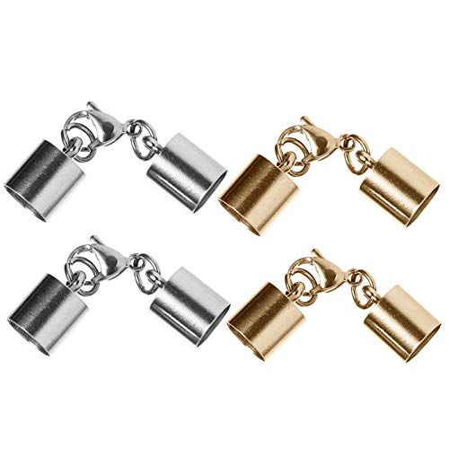 SAFIGLE 4 Stück Teiliges Edelstahl Lobster Clasp für DIY Schmuck Robuste Karabinerverschlüsse zum Verbinden von Lederbändern Armbändern und Halsketten Langlebig und Vielseitig für von SAFIGLE