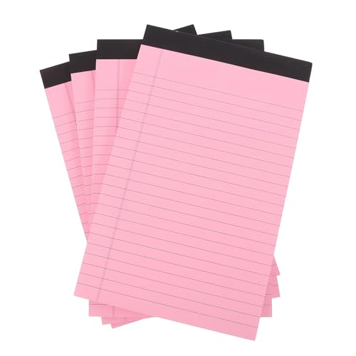 SAFIGLE 4 Stück Teiliges Liniertes Legal Pad Notizbuch Abreißbares Memo Pad mit Dickem Tragbares Schreibblock Rot für Büro und Alltag Praktisches Notizbuch ohne Datumsangabe von SAFIGLE