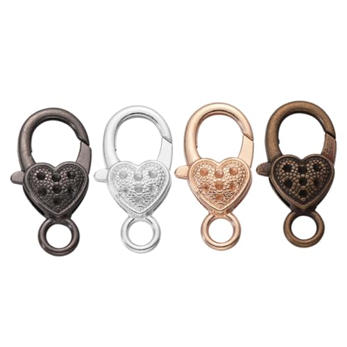 SAFIGLE 40 Stück Teiliges Herzförmiges Lobster Karabinerverschluss Vintage Antikfarben Legierung Für Schmuck DIY Taschen Riemen Armbänder Halsketten Verschlüsse SAFIGLE 40 Stück Teiliges Herzförmiges Lobster Karabinerverschluss Vintage Antikfarben Legierung Für Schmuck DIY Taschen Riemen Armbänder Halsketten Verschlüsse von SAFIGLE