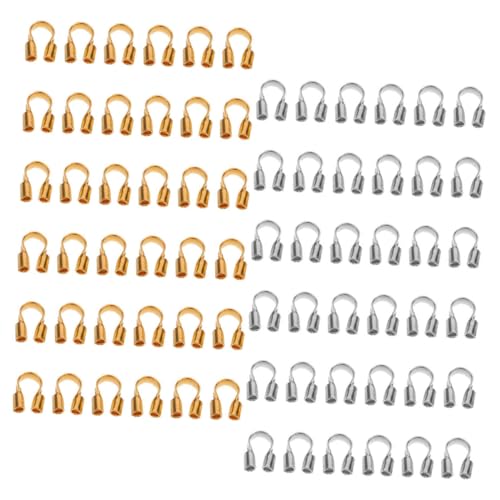 SAFIGLE 400 Stück U förmige Metall drahtschutz Schmuckzubehör für DIY Armband Halskette Ohrring Langlebiger Fadenschutz in Gold und Silber für Schmuckherstellung und Bastelprojekte SAFIGLE 400 Stück U förmige Metall drahtschutz Schmuckzubehör für DIY Armband Halskette Ohrring Langlebiger Fadenschutz in Gold und Silber für Schmuckherstellung und Bastelprojekte von SAFIGLE