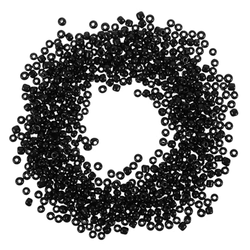 SAFIGLE 4000 STÜCKE Glasperlen Schwarz Runde Lose Bastelperlen für DIY Schmuckherstellung Armbänder Auffädeln Glänzend Glatt Robust Packung von SAFIGLE