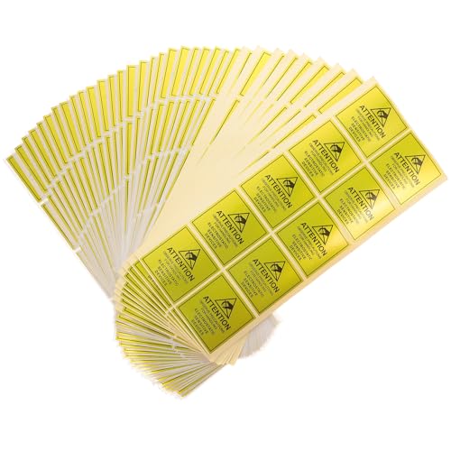 SAFIGLE 450 Stück Esd Warnaufkleber Selbstklebende Antistatische Warnmarkierung für Elektrostatische Geräte Starke Haftung Elektronik Schutz Hinweis Sticker SAFIGLE 450 Stück Esd Warnaufkleber Selbstklebende Antistatische Warnmarkierung für Elektrostatische Geräte Starke Haftung Elektronik Schutz Hinweis Sticker von SAFIGLE