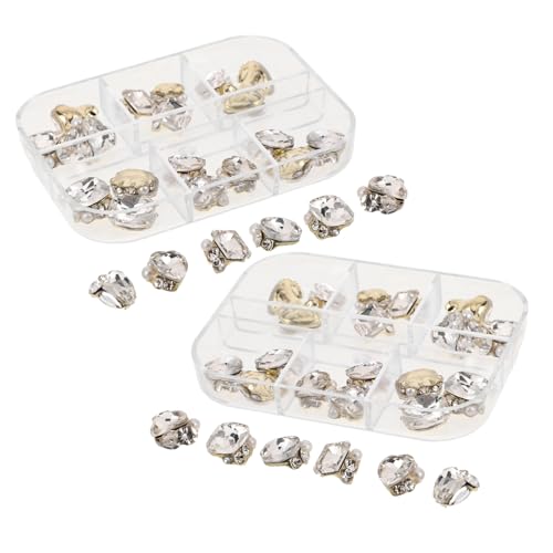 SAFIGLE 48 Stück Teiliges Glas-strasssteine Transparente Flache Rückseite Langlebig Glänzend Einfache Anwendung Klare Nageldekorationen für DIY Nail Art und Schmuckgestaltung SAFIGLE 48 Stück Teiliges Glas-strasssteine Transparente Flache Rückseite Langlebig Glänzend Einfache Anwendung Klare Nageldekorationen für DIY Nail Art und Schmuckgestaltung von SAFIGLE