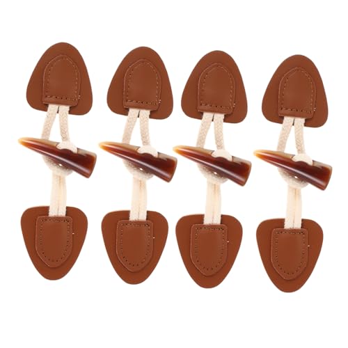 SAFIGLE 4Sätze Knebelverschluss PU Vintage Hornknopf Harz für Mäntel Jacken Elegantes Nähzubehör für Strickwaren Daunenjacken Stilvolle Langlebige Verschlüsse von SAFIGLE