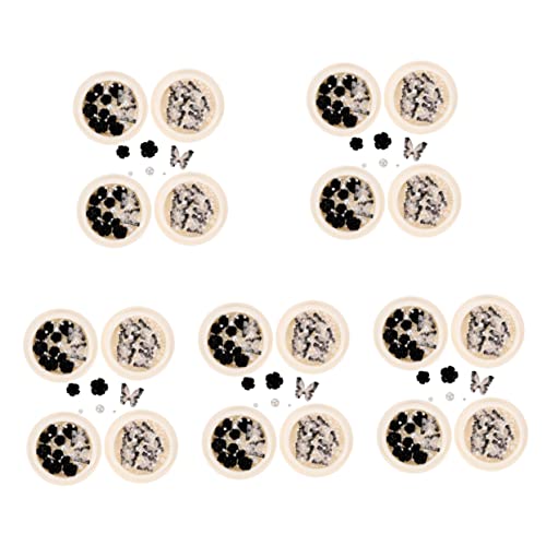 SAFIGLE 5 Sätze Schwarze Kamelien -strasssteine Nageldekoration Kristalle Reiz Nagel Charms Nail Strass-kit Charme Für Nägel Zaubernägel Strassnagelzauber Harz 4boxen*5 von SAFIGLE