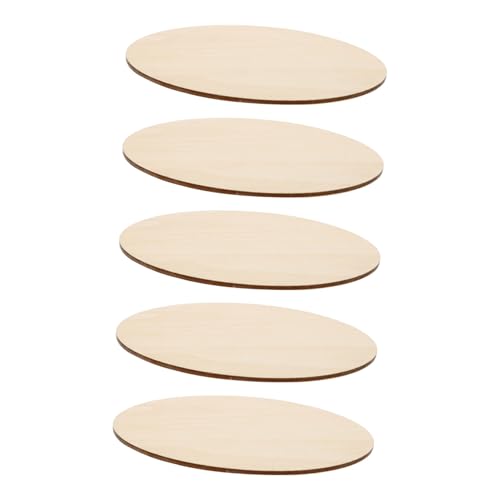 SAFIGLE 5 Stück Runde Holzscheiben Dünne Blanko Holzplatten Leichte DIY Zubehör Holzrohlinge für Basteln Gravieren und Dekorationen von SAFIGLE