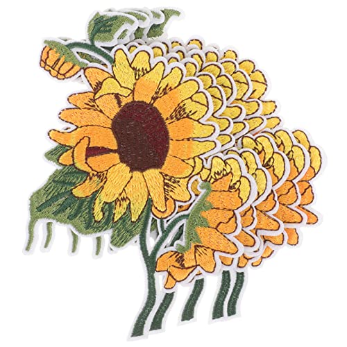 SAFIGLE 5 Stück Sonnenblumen tuch aufkleber Blume Patch zum Aufnähen Flicken nähen Stoff Stich An Blumenstickerei Dekorative Aufnäher Blumenflicken zum Aufbügeln Flicken für Kleidung Vlies von SAFIGLE