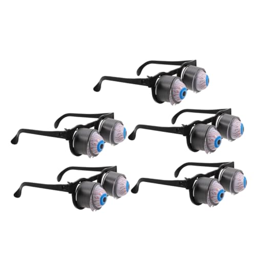 SAFIGLE 5 Stück Teiliges Halloween Brille mit Wackelnden Augenbällen Lustige Augenbrille für Party Leichte Bequeme und Interaktive Kostümaccessoires für Halloween und Karneval von SAFIGLE
