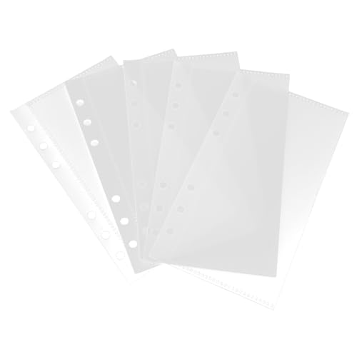 SAFIGLE 5 Stück Teiliges Pp bindertaschen mit Vorgebohrten Löchern Transparente Wiederverwendbare Budget einlagen Lose Einstecktaschen für Ringbuch Praktisches Zubehör für Finanzordner von SAFIGLE