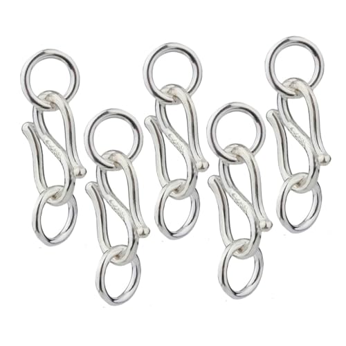 SAFIGLE 5 Stück Teiliges S haken Verschluss aus Silber für Armband und Halskette Langlebiger DIY Schmuckverschluss mit Doppeltem Ring Geeignet für Schmuckherstellung und Reparatur von SAFIGLE