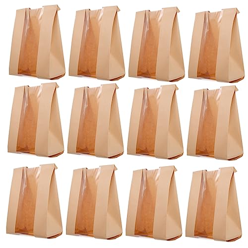 SAFIGLE 50 Stück Kraftpapierverpackungstüten mit Fenster Fettbeständige Papiertüten für Brot Süßigkeiten und Lebensmittelverpackung Robuste und Praktische Tüten für Familie und SAFIGLE 50 Stück Kraftpapierverpackungstüten mit Fenster Fettbeständige Papiertüten für Brot Süßigkeiten und Lebensmittelverpackung Robuste und Praktische Tüten für Familie und von SAFIGLE