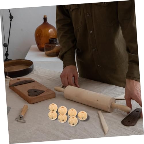 SAFIGLE 50 Stück Runde Holzperlen mit Lächelndem Gesicht Unbehandelte Holzperlen für DIY Schmuck Bastelperlen Armband Halskette Puppenkopf Zubehör für Kreatives Basteln von SAFIGLE