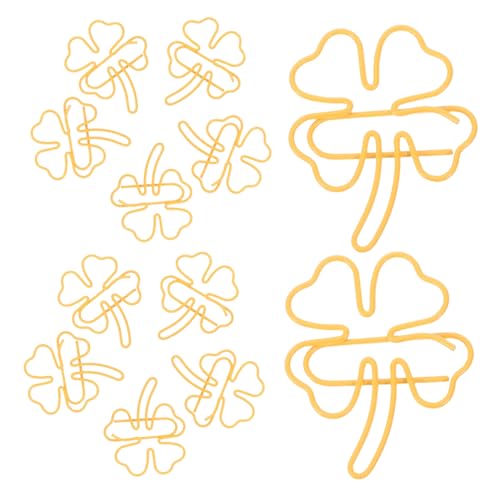 SAFIGLE 50 Stück Teiliges Metall Büroklammern Kleeblatt form Langlebige und Vielseitige Dokumentenclips Niedliche Kleine Lesezeichen für Büro Schule und Kreative Büroorganisation von SAFIGLE