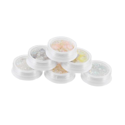 SAFIGLE 6 Boxen Nagelsticker mit Schmetterling Blume Muschel Design DIY Nail Art Charms Selbstklebend für Natürliche und Künstliche Nägel Sicher und Einfach Anzuwenden für Nagelstudios von SAFIGLE