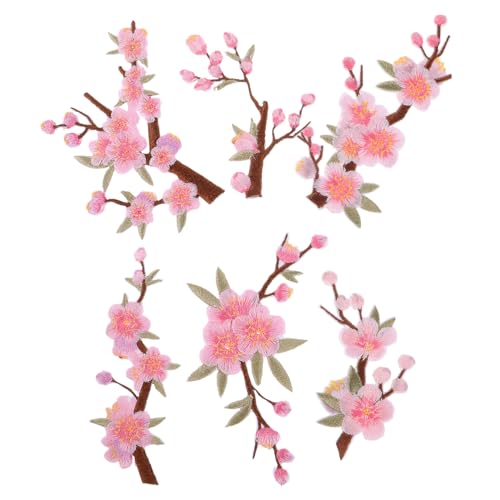 SAFIGLE 6 Stück Bestickte Pflaumenblüten Applikationen Langlebige Stoffaufnäher für Kleidung Taschen Hüte für DIY Bügelbar Farbecht Rosa Blumenmotive SAFIGLE 6 Stück Bestickte Pflaumenblüten Applikationen Langlebige Stoffaufnäher für Kleidung Taschen Hüte für DIY Bügelbar Farbecht Rosa Blumenmotive von SAFIGLE