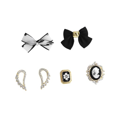 SAFIGLE 6 Stück Bowknot-Schmuck weihnachtsdeko Nagel-Charm-Schleifen Bowknot-Aufkleber Nagel Charms Legierung von SAFIGLE