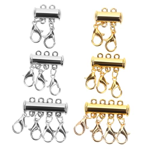 SAFIGLE 6 Stück Magnetverschluss Kette Mehrreihige Halskettenverbinder für Damen DIY Schmuckherstellung Karabinerverschluss Vielseitig Einsetzbar und Praktisch von SAFIGLE