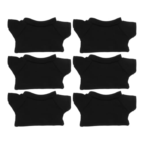 SAFIGLE 6 Stück Mini Bären T Shirts aus Baumwolle Klassische Plüschbären Kleidung Weiche Formstabile Basic Shirts für Kuscheltiere DIY Outfits für Stofftier Zubehör von SAFIGLE