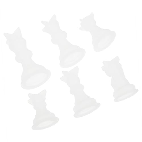 SAFIGLE 6 Stück Teiliges Schachfiguren silikonform Transparente DIY Epoxidharz Gießform für Kerzenherstellung Kreative Bastelformen für Individuelle Dekoration und Handarbeiten von SAFIGLE