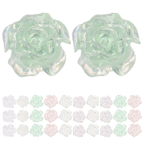 SAFIGLE 60 Stück Blumen-Nagel-Anhänger: 3D-Blumen-Anhänger für Nagelkunst – elegante Kamelien-Rosen-Fingernagel-Dekorationen für Partys, Hochzeiten, Feste und Feiertage von SAFIGLE