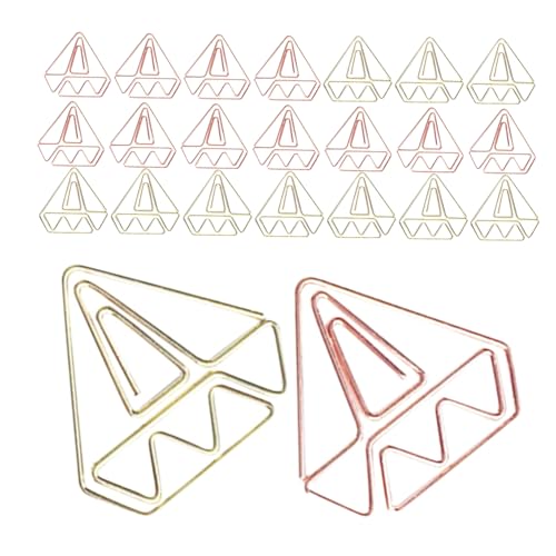 SAFIGLE 60 Stück Diamantförmige Büroklammern aus Robustem Eisen Kleine Bunte Lesezeichen in Gold und Roségold Stabile Paper Clips für Dokumente Kalender Notizen für Schule Büro und Zuhause von SAFIGLE