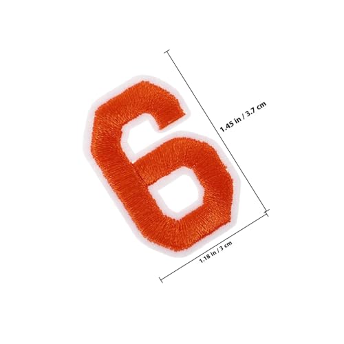 SAFIGLE 72 Stück Teiliges Bügelbild Bestickten Buchstaben und Zahlen Farbige Orange Aufnäher A z Langlebig Haftende Applikationen zum Aufbügeln für Kleidung Rucksäcke Jeans Hüte von SAFIGLE