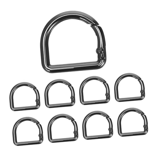 SAFIGLE 9 Stück Teiliges D Ring aus Robustem Legierungs Metall Federbelastete Karabinerclips mit Sicherem Halt Vielseitig Einsetzbar für Rucksäcke Schlüsselanhänger Taschen und DIY von SAFIGLE