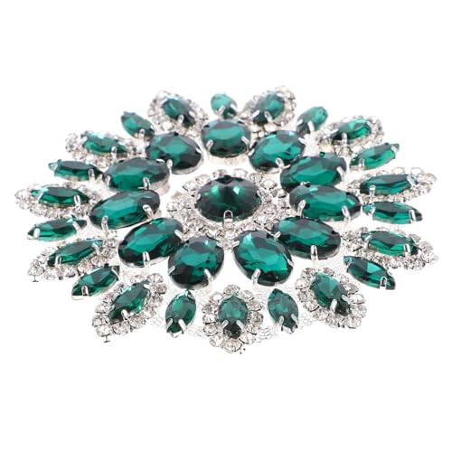 SAFIGLE Ab farbiger Strass broschen patch mit Grüner Silberbasis Kreative Form Leichter DIY schmuck für Kleidung Haaraccessoires Einfache Aufbügel applikation für Individuelle Dekoration von SAFIGLE