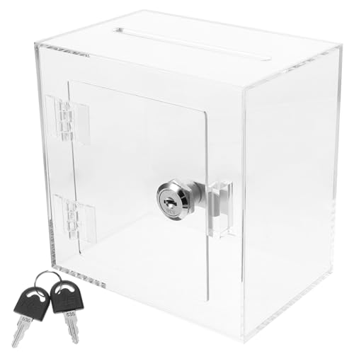 SAFIGLE Abschließbare Transparente Acryl spendenbox mit Schloss Multifunktionale Wahlurne und Kommentarbox Robuste Aufbewahrungsbox für Fundraising Briefe Spenden und Beschwerden SAFIGLE Abschließbare Transparente Acryl spendenbox mit Schloss Multifunktionale Wahlurne und Kommentarbox Robuste Aufbewahrungsbox für Fundraising Briefe Spenden und Beschwerden von SAFIGLE