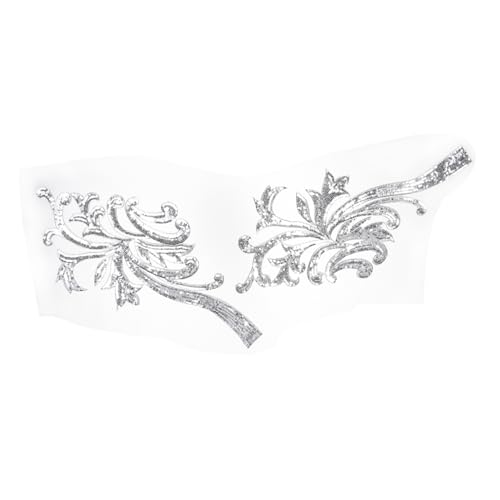 SAFIGLE Bestickte Paillettenblumen Aufnäher Silberne DIY Stoffapplikationen Langlebige Stickflecken für Kleidung Kostüme Cheongsam Individuelle Textilverzierung von SAFIGLE