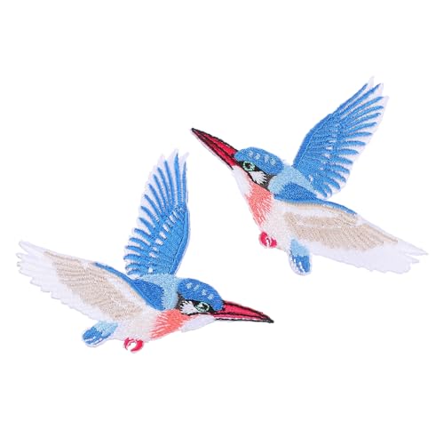 SAFIGLE Bestickte Vogel motiv Aufbügel patches Symmetrische DIY Applikationen für Kleidung Jeans Jacken Hüte aus Hochwertigem Rayon Einfaches Anbringen mit Bügeleisen Vielseitig und von SAFIGLE