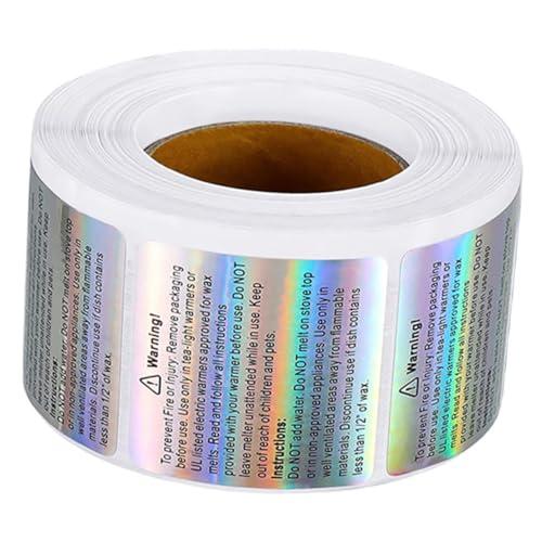 SAFIGLE Candle Warning Labels Selbstklebend mit Klarem Text Langlebige Sicherheitsaufkleber für Kerzen und Wachs Lesbar Praktische Warnhinweise für Kerzendosen und Geschenkverpackungen von SAFIGLE