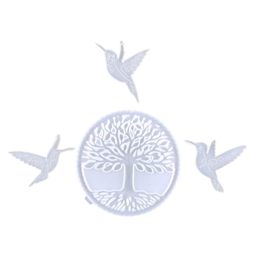 SAFIGLE DIY Silikonform für Baum Anhänger Lebensmittelecht Blasenfrei Flexible Resin Gießform für Epoxidharz Schmuck Kreative Wanddekoration Geschenkidee für Bastler von SAFIGLE