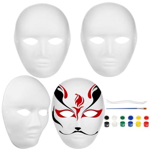 SAFIGLE DIY Weiß zum Bemalen Herrenmasken aus Papiermasse Farben Acrylfarbe Pinsel Stabile Bastelmasken für Halloween Fasching Festdekoration und Kunstprojekte SAFIGLE DIY Weiß zum Bemalen Herrenmasken aus Papiermasse Farben Acrylfarbe Pinsel Stabile Bastelmasken für Halloween Fasching Festdekoration und Kunstprojekte von SAFIGLE