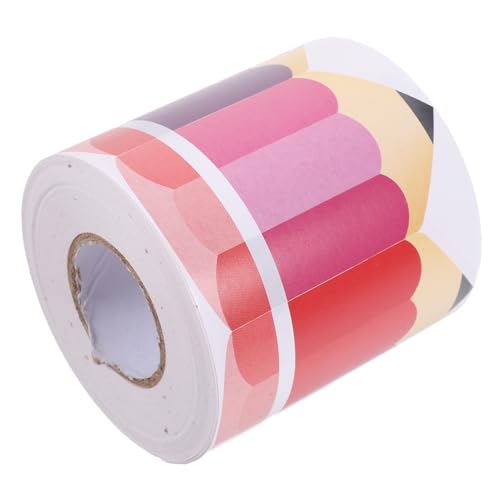 SAFIGLE Dekorativer Bleistift bordüren aufkleber Selbstklebend Zuschneidbar Vielseitig für Klassenzimmer Büro Pinnwand Fenster Tafeldekoration Wellenmuster Partyzubehör von SAFIGLE