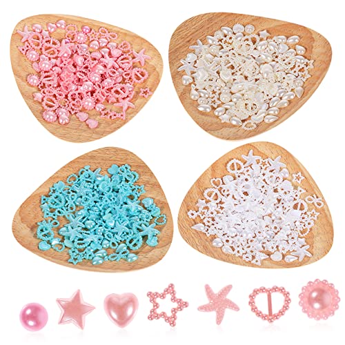 SAFIGLE Diy Handgemachte Nagelkunst Charms Beutel Rosa Hellblau Weiß und Hochwertige Kunststoff Zubehör für Bastelprojekte und Nageldesigns von SAFIGLE